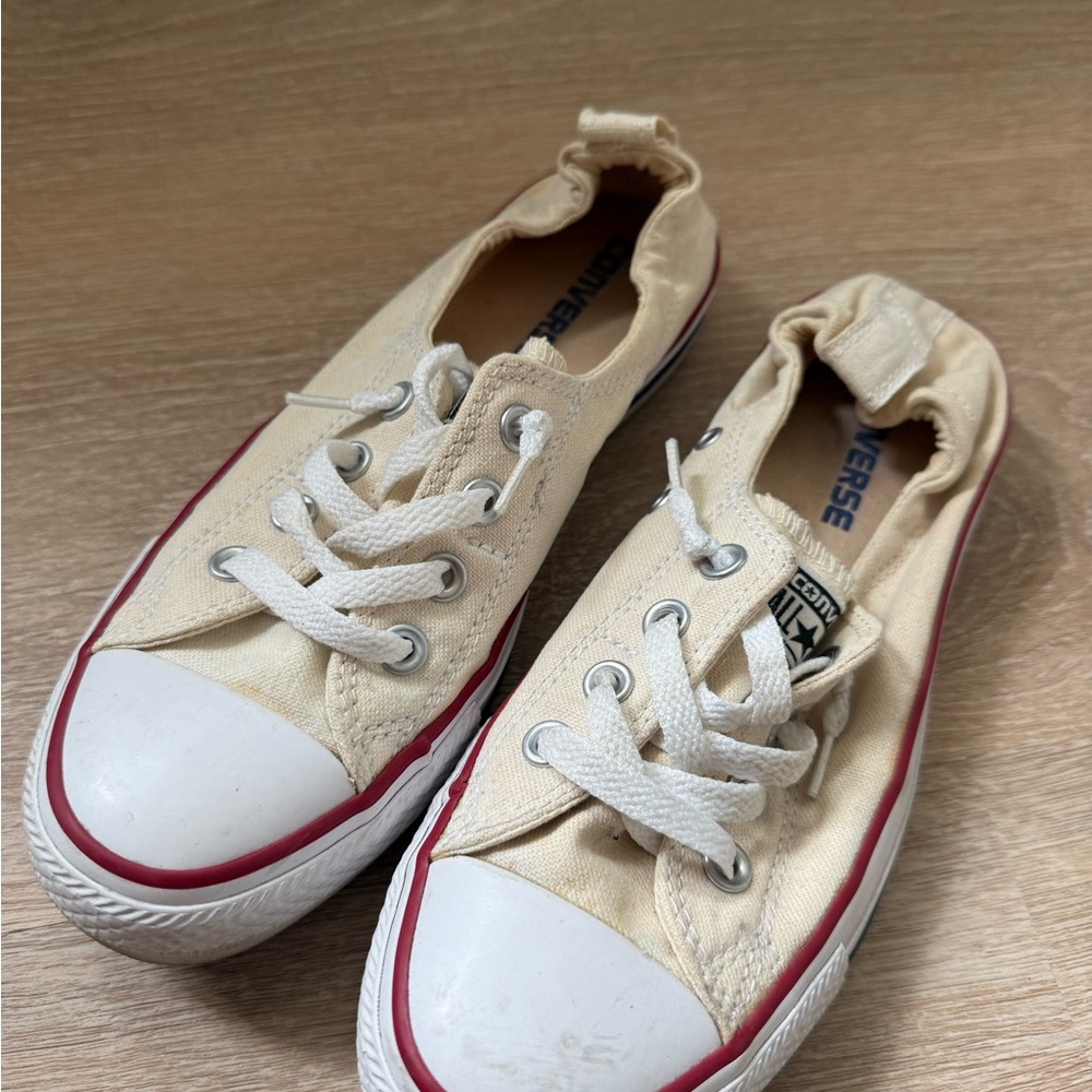Converse Cream Canvas Sneakers